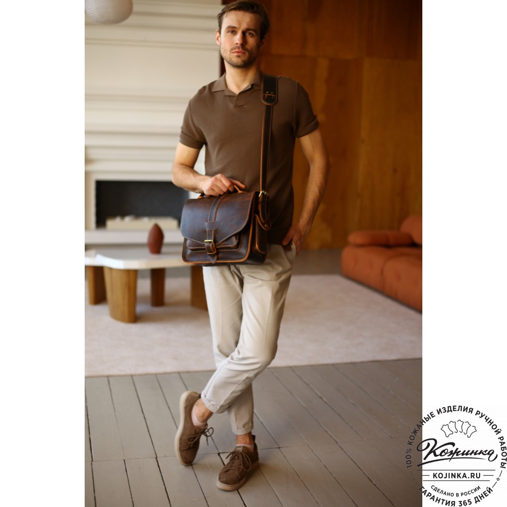 Кожаная  сумка "Леонардо" (рыжая)